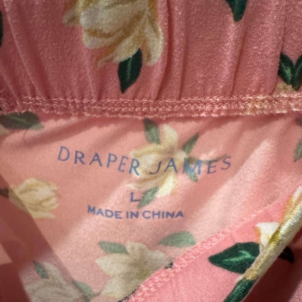 DRAPER JAMES Floral Pink Jogger Pants Size L Cottagecore Leisure Comfy Soft - Picture 11 of 15